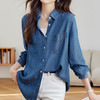 馥迦通勤百搭莱赛尔牛仔衬衫 商品缩略图1