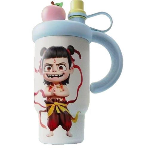 网红国潮哪吒保温杯316不锈钢冰霸杯大容量保温水杯茶水分离杯子 商品图4