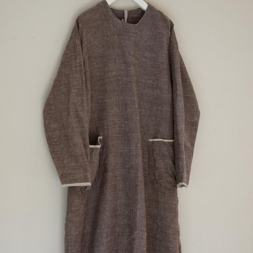 黄阿福 羊毛亚麻经典双口袋连衣裙 商品图2