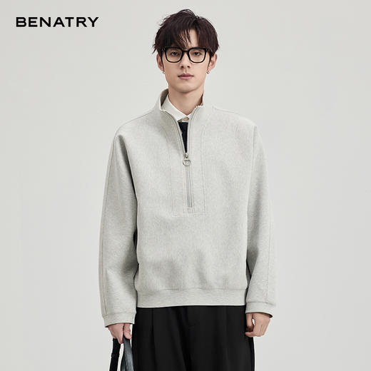 贝纳川春季立领套头半拉链式卫衣ECF124106118 商品图3