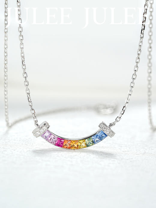 JULEE JULEE茱俪珠宝  18K白金彩虹微笑套链 商品图0
