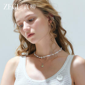 ZEGL真柳设计师点彩系列淡水珍珠叠戴项链女款2025新款春夏配饰品