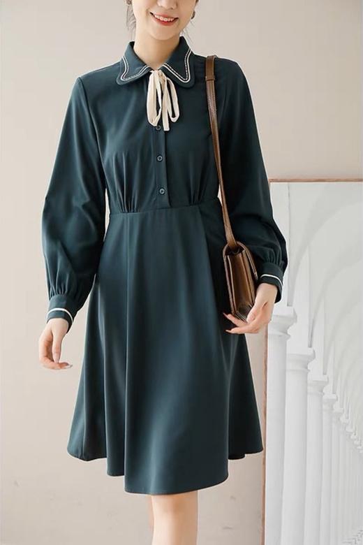 amadella 娃娃领蝴蝶结翻领收腰连衣裙 17646 商品图0