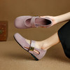 【预售5天】全真皮磨砂羊皮一字带玛丽珍鞋女新款圆头浅口单鞋平底舒适小皮鞋NJMK&K1383 商品缩略图0