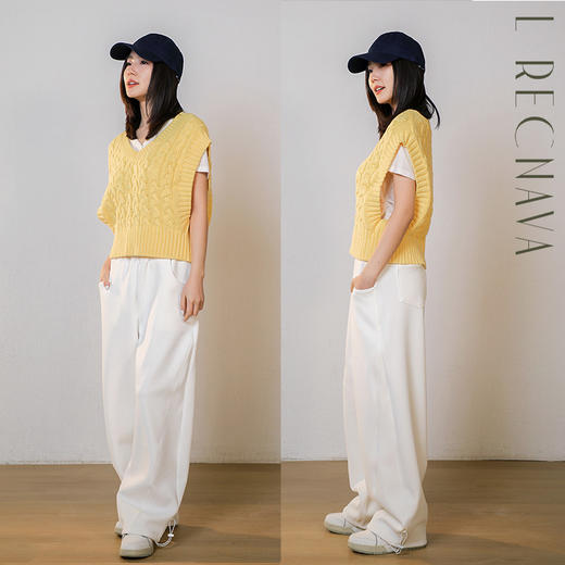 L RECNAVA [UPF50+泡芙空气层·窄版香蕉裤] 春夏秋款上身有冰凉感 脚口抽绳 显瘦显腿长休闲裤 商品图7