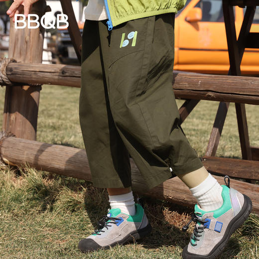 minizone-BBQB儿童休闲裤春装女童裤子纯色九分裤男童运动裤婴儿童装纯棉JB5110 商品图6