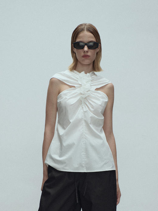 VC｜SS25046 Irene gathered tank top  [上衣  白 ] 商品图2