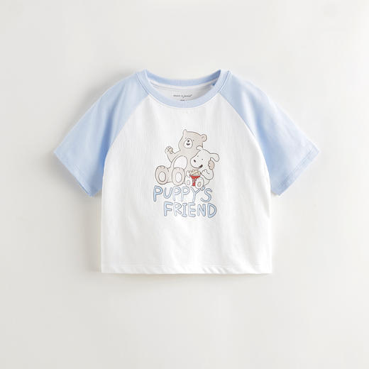 【凉感】马克珍妮男女童快乐小熊短袖T恤 宝宝上衣夏装新款550588 商品图2