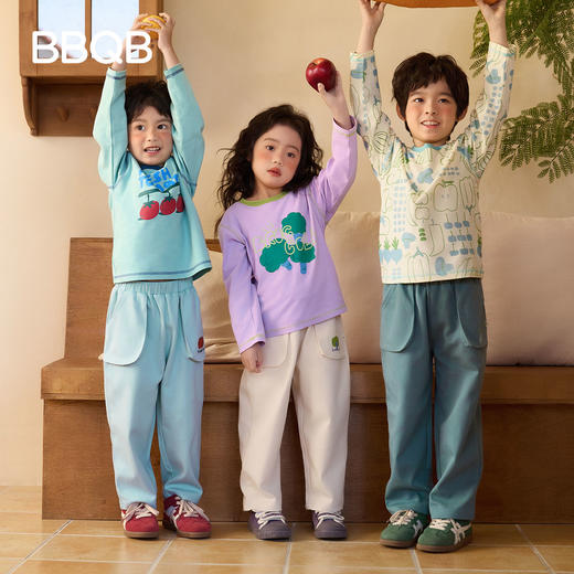 minizone-BBQB儿童裤子春装新品男童裤子纯色运动裤女童休闲裤宝宝长裤童装JB5112 商品图1