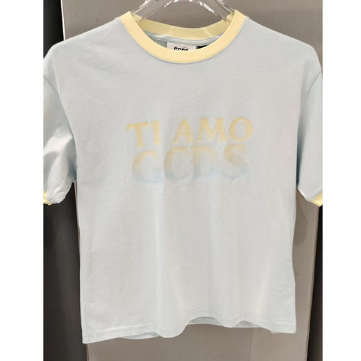 GCDS 女士字母徽标印花棉质圆领短袖T恤 白色 A1CM2314JA370 商品图0