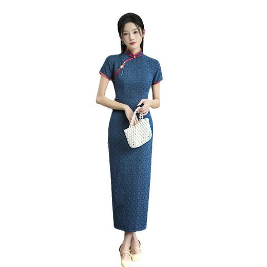 GX苏杭复古中式长款短袖旗袍2025春夏新款改良国风宴会旗袍 商品图4