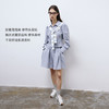 lost in echo2025春夏新款泡泡袖收腰蓝条纹短衬衫荷叶短款裙裤 商品缩略图2