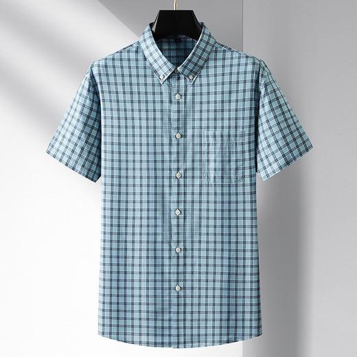 【莱赛尔棉】【DM】大依优型大码短袖衬衫格子半袖衬衣加肥大码上衣胖子休闲莱赛尔棉男士 商品图0