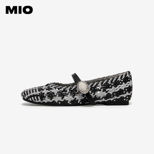 MIO米奥玛丽珍鞋编织镂空质感平底法式单鞋女渔夫鞋M251401681 商品图2