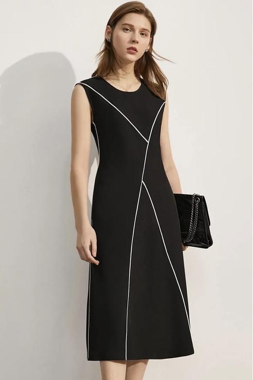 AMII/艾米 极简通勤简约线条连衣裙 15749 商品图0