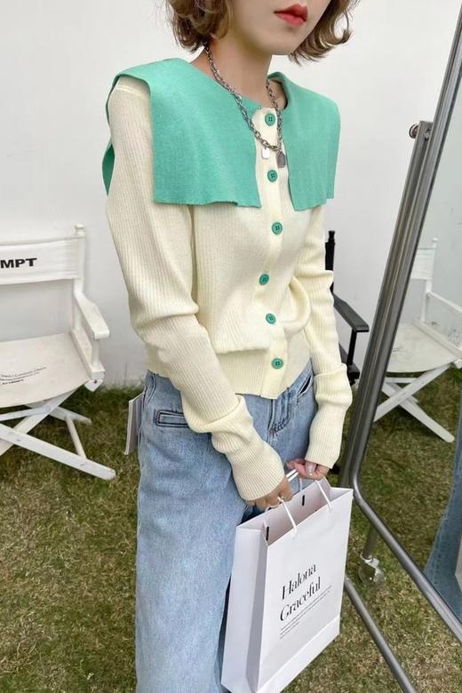 Stay2Weeks 撞色海军领针织开衫 15799 商品图1