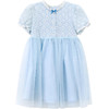 笛莎Deesha 童装女童连衣裙2025夏新款女童蓝色小花弹力皱皱布A字纱裙 商品缩略图4