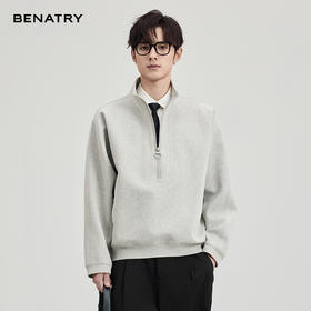 贝纳川春季立领套头半拉链式卫衣ECF124106118