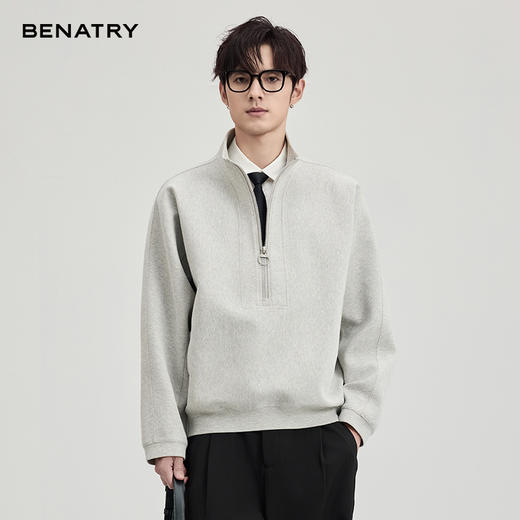 贝纳川春季立领套头半拉链式卫衣ECF124106118 商品图0