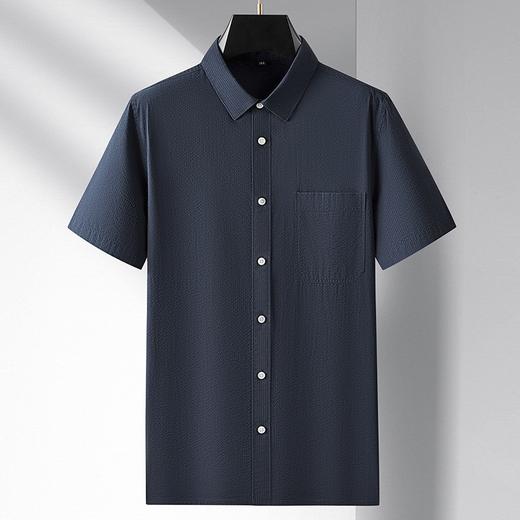 【100%棉】【DM】大依优型大码泡泡格短袖衬衫男大码棉半袖衬衣上衣夏季薄款大胖子300斤纯棉 商品图0