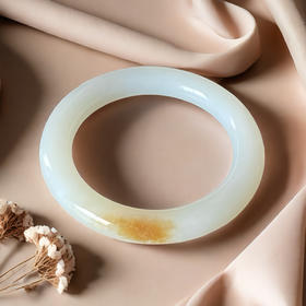 和田玉(白玉带糖）俄料手镯 --福镯62#