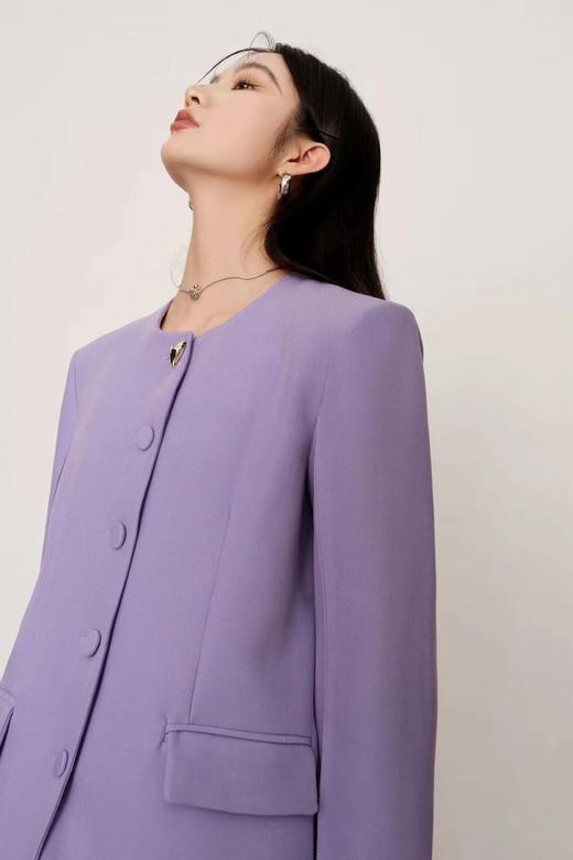 ANSUABEL 紫色ins风圆领时髦简约外套 17676 商品图1