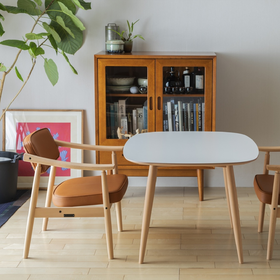 Karimoku60 Dchair简约现代实木靠背餐椅家用餐厅咖啡厅扶手椅