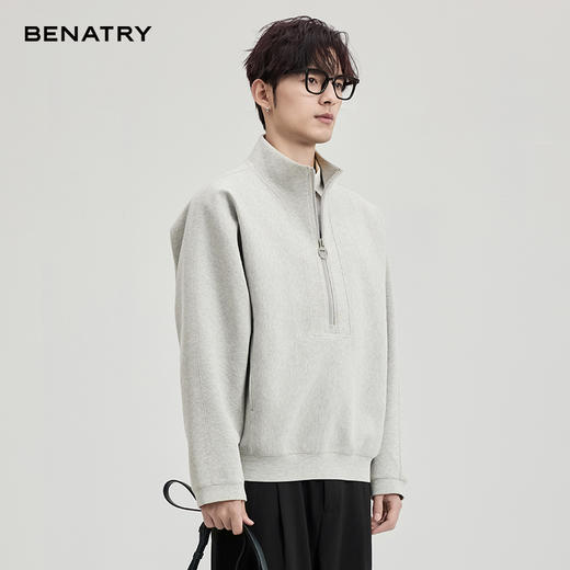 贝纳川春季立领套头半拉链式卫衣ECF124106118 商品图4