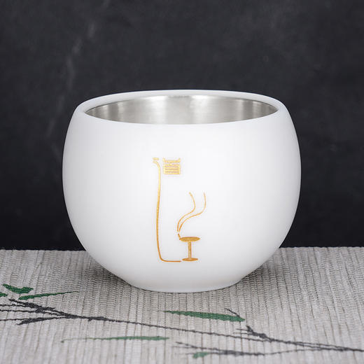 子佩集S999银【乐得其道】茶具【HYT002】纯银茶杯摆件-静禅悟道2412 商品图2