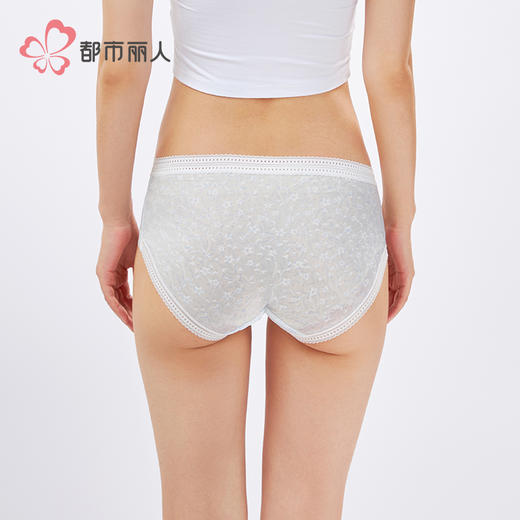都市丽人薄透丝滑蕾丝网布系列蕾丝平角裤LKH2A2 商品图3
