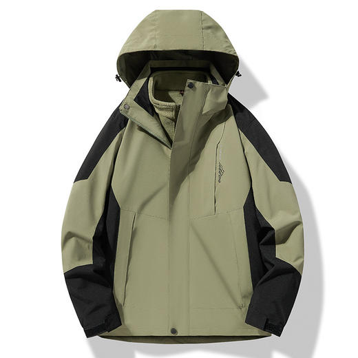 百媚生 冲锋衣三合一防泼水男女户外防风抓绒两件套DRJ1818 商品图1