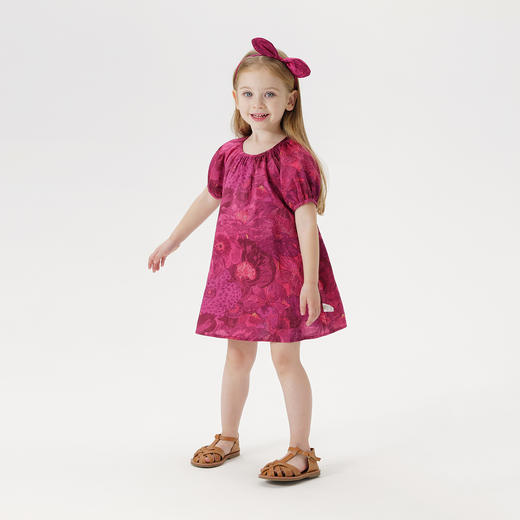 马克珍妮女童花苞袖满底花卉连衣裙 儿童纯棉裙子夏装新款250007
 商品图2