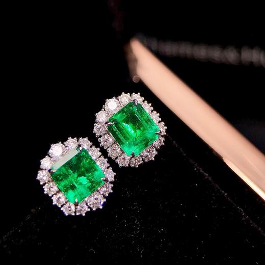 2.66ct刻面祖母绿耳钉 商品图2