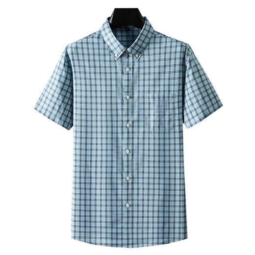 【莱赛尔棉】【DM】大依优型大码短袖衬衫格子半袖衬衣加肥大码上衣胖子休闲莱赛尔棉男士 商品图4