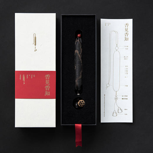 香云纱艾草香囊（5款可选） 传统挂饰端午香囊真丝+艾草非遗工艺手作车挂车饰礼盒装 商品图7