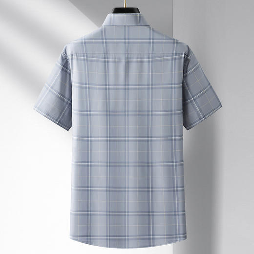 【无痕高弹】【DM】大依优型大码无痕高弹力格子短袖衬衫半袖衬衣男加肥特大码夏季薄款肥佬免烫上衣胖子 商品图2