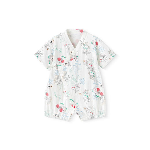 英氏婴儿衣服夏季竹纤维透气短袖男童女童连体衣包屁衣2025新款 商品图4