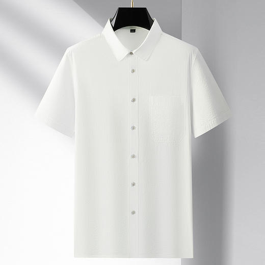 【100%棉】【DM】大依优型大码泡泡格短袖衬衫男大码棉半袖衬衣上衣夏季薄款大胖子300斤纯棉 商品图1