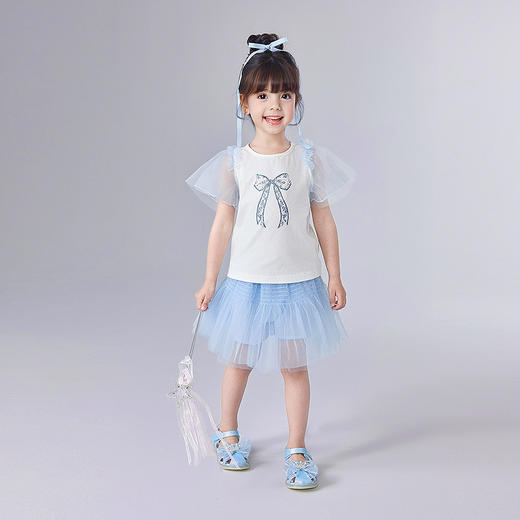 笛莎Deesha 童装女童半裙2025夏新款女童浪漫闪亮蓬蓬裙 商品图2
