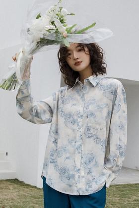 LNNNS 晕染水墨蓝衬衣 15809