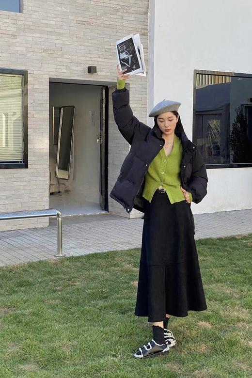 LNNNS 法式V领泡泡袖针织上衣 17656 商品图2