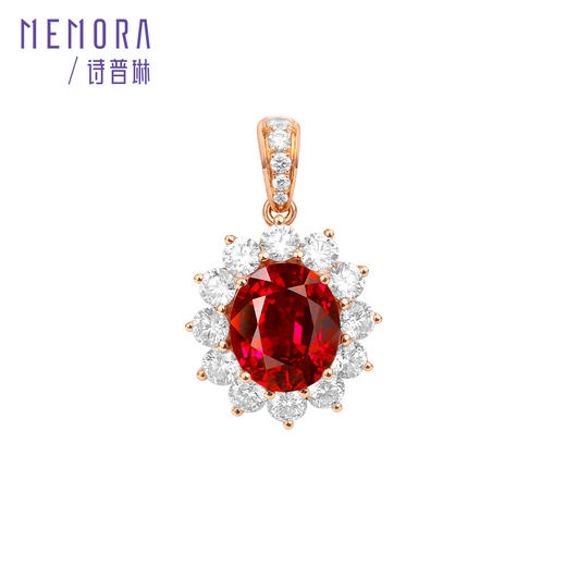 时光宠耀红宝石戒指 18k金钻石围镶红宝戒指MEMORA诗普琳RR001203 商品图3