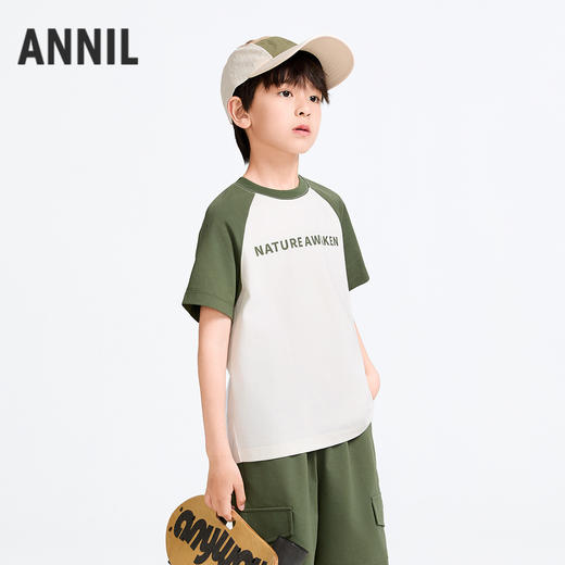 【凉感】男女童短袖SORONA针织衫夏季新款安奈儿童装EM521061 商品图1