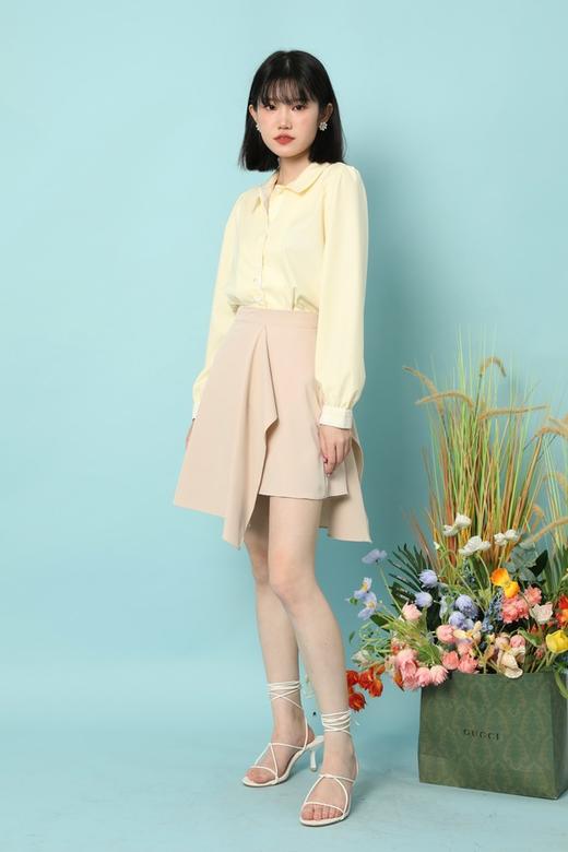 amadella 鹅黄色甜美蕾丝拼接衬衣 15764 商品图2