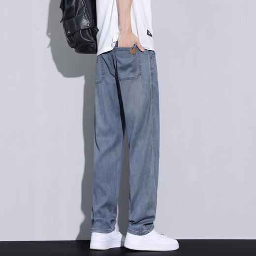 红览 天丝直筒牛仔裤男春秋新款宽松裤子 商品图6