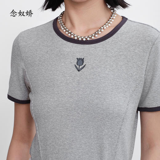 【商场同款】CNA5396 “简约T恤” 舒适好穿 好搭配基础撞色灰色T恤 商品图11