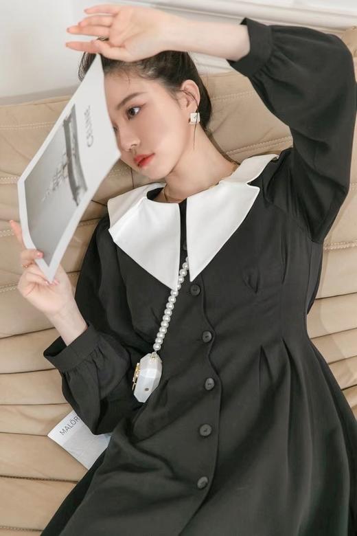 amadella 异形娃娃领单排扣连衣裙 15549 商品图2