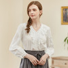 Famecoco范可儿荷叶边全棉文艺范衬衫女长袖套头衬衣F225BD003 商品缩略图1