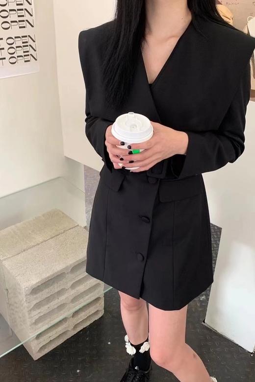 amadella 黑色娃娃领简约连衣裙 15810 商品图1