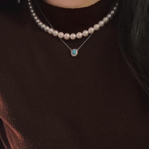 不挑人的美松小套装。天然美松（扎克力）暴力蓝，纯银配件，一对一镶嵌珠宝工艺，太唯美了。附带证书。 商品图1